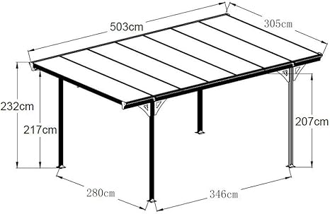 Westmann Aluminium Flat Roof Carport Helsinki Anthracite With Rain Gutter Amazon De Garten