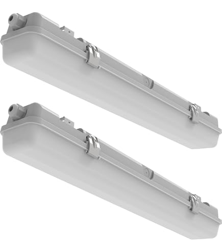 2FT LED Vapor Tight Light, IP65 IK08, 10W(1250lm)/20W(2500lm), 3/4/5000K CCT Selectable, 100-277V, Outdoor Waterproof Shop Light, Vapor Proof Lighting Fixture for Carport Parking Garage, FCC 2-Pack - Amazon.com 2FT LED Vapor Tight Light, IP65 IK08, 10W(1250lm)/20W(2500lm), 3/4/5000K CCT Selectable, 100-277V, Outdoor Waterproof Shop Light, Vapor Proof Lighting Fixture for Carport Parking Garage, FCC 2-Pack - Amazon.com