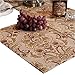 QXFSMILE Modern Jacquard Floral Placemat 12 by 16 Inch Khaki, 6 Piece