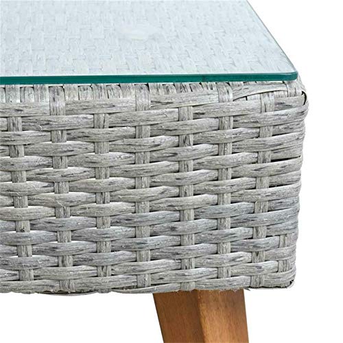 GXK Gartenmöbel Set Eck-Sitzgruppe Lounge Essgruppe Rattan Möbel Grau-Mix – Bild 5