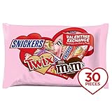 M&M'S, SNICKERS & TWIX Valentine Exchange Fun Size Candy Variety Mix 16.1-Ounce 30-Piece Bag