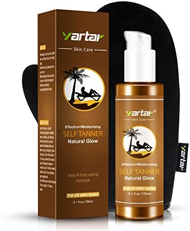 Self Tanner &amp; Tanning Application Kit Organic and Natural Sunless Tanning Lotion Flawless &amp; Deep Moisturizin Bronzer Glow Tan for Bronzing Tan 5.2 oz by Yartar
