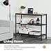 KICODE Console Table Sofa Table Entryway Industrial Side Table with 2 Iron Mesh Storage Shelves for Living Room Corridor and Bedroom