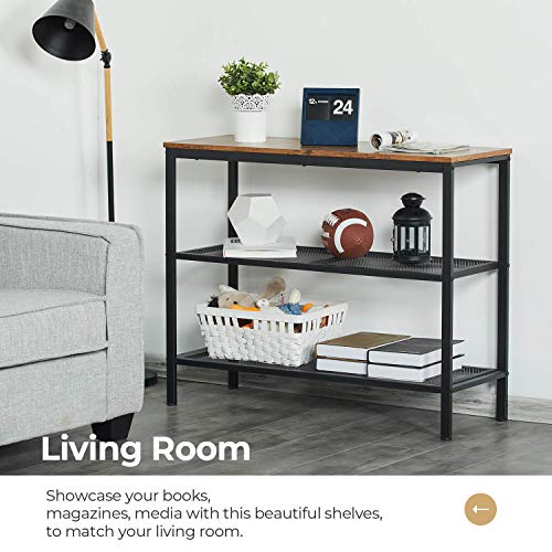 KICODE Console Table Sofa Table Entryway Industrial Side Table with 2 Iron Mesh Storage Shelves for Living Room Corridor and Bedroom - Thumbnail 2