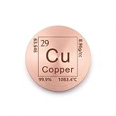 0.276 LB 999 Pure Copper Round Coin | Laser Engraved Chemistry Element Design | Metal Paperweight for Office Desk | Collectible Educational Metal Art Gift