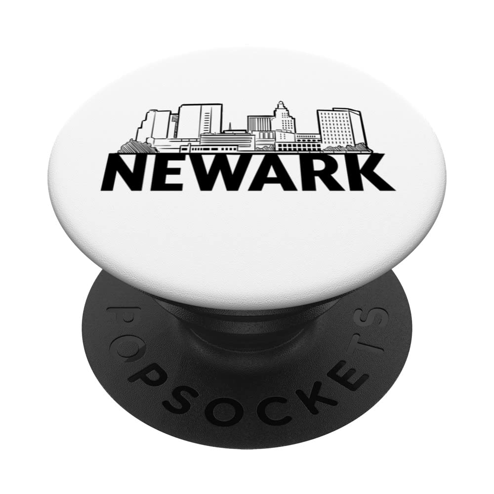 Newark New Jersey USA City Skyline Silhouette Outline Sketch PopSockets Swappable PopGrip