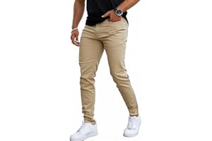 GINGTTO Mens Jeans Skinny Stretch Premium High Rise Colored Jeans Expandable Waist