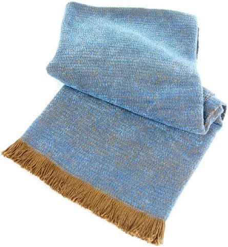 Textillery Sunbrella Chenille Solid Throw, 44 by 72-Inch, Light Blue