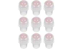 UKCOCO 9 Pcs Natural Rose Quartz Roller Ball Replacements for 10ml Essential Oil Bottles - 16mm Gemstone Roller Tops for Refi
