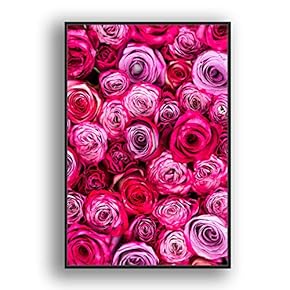Framed Canvas Wall Art for Living Room, Bedroom Rose Closeup IV Canvas Prints for Home Decoration Ready to Hang - 16x24 inches