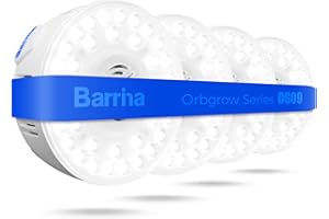 Barrina Orbgrow OG09 Puck LED Grow Light, 5000K 36W(4 x 9W, 540 Watt Equiv), Plant Lights for Indoor Plants Full Spectrum, Ma