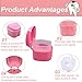 Bearals Denture Box, Denture Cup, Denture Case with Brush, Denture Bath Cleaning Soaking Cup with Strainer, Mouth Guard Night Gum Retainer Container (Pink)