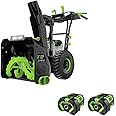 EGO POWER+ 24" Electric Snow Blower, Cordless Self-Propelled 2-Stage, Includes (2) 56 V 7.5Ah Batteries and Dual Port Charger - SNT2405