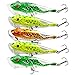 Burning Shark Frog Lure Topwater Fishing Lures with Plastic Tackle Box for Bass Trout Walleye Redfish Freshwater and Saltwater Fishing Baits,Pack of 5