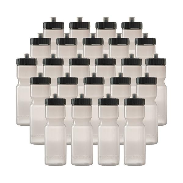 50 Strong Bulk Water Bottles 24 Pack Sports Bottle 22 oz. BPAFree