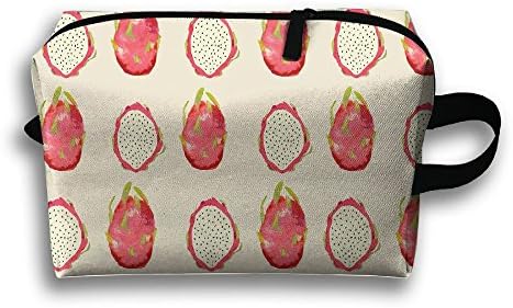 Ztrb Pitaya Dragon Fruits Portable Make-Up Zipper Pouch Beauty Cosmetic Bag Carry Case Brush Organizer Toiletry Hanging Storage Bag Sewing Kit Medicine Bag