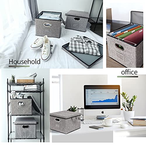 File Storage Bins with Lids and handles File Storage Organizer with 4