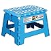 Heim & Elda Folding Step Stool, Super Strong Plastic 9 Inch Step Stool for Kids and Adults with Handles, Blue