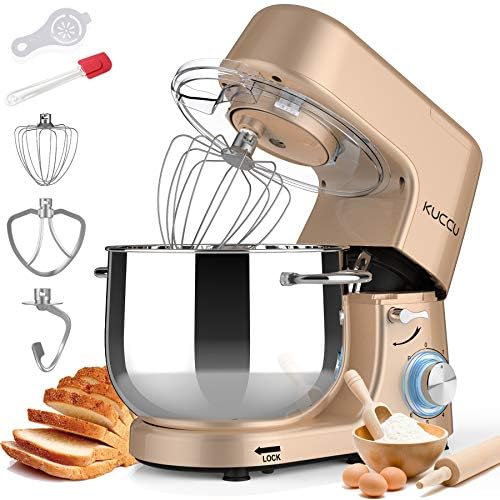 KUCCU Stand Mixer, 8.5 Qt 660W, 6Speed TiltHead Food Dough Mixer