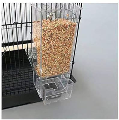 Mess Free Acrylic Auto Bird Cage Feeder Cup For Parrot Canary