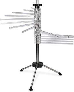 Tebery Nudeltrockner für bis zu 2,5kg Nudeln, 16 ausziehbare Sprossen, integrierter Transportierstab, faltbar - Spaghetti-Trockner, Pasta-Trockner