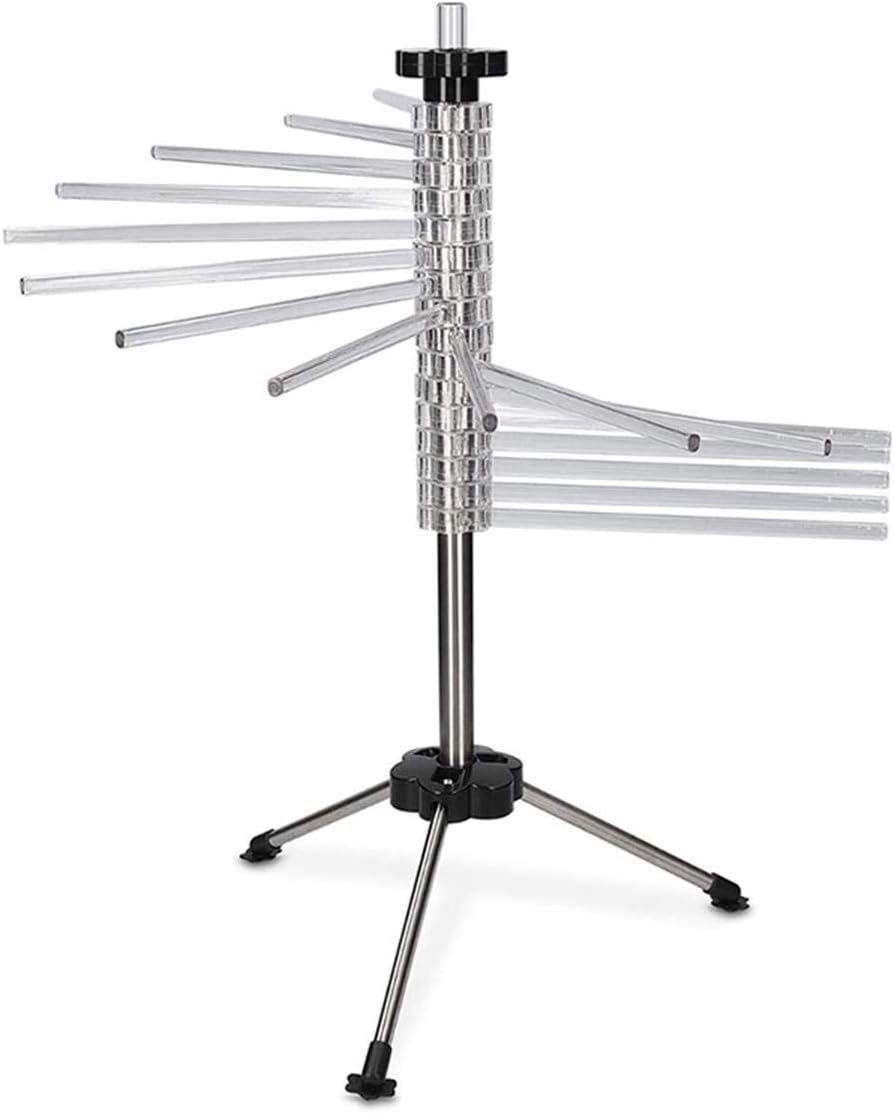 Tebery Nudeltrockner für bis zu 2,5kg Nudeln, 16 ausziehbare Sprossen, integrierter Transportierstab, faltbar - Spaghetti-Trockner, Pasta-Trockner