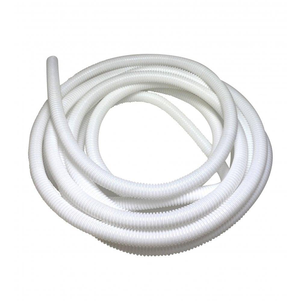 White Corrugated Conduit Split Plastic Flexible Cable Tidy Solution Tube Trunking 19.5mm - 5m — image 1
