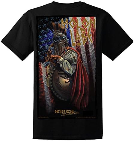 Molon Labe, The Spartan T-Shirt by Moreschi Illustration, Black, 4XL