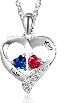 birthstone necklace 2 stones