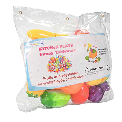 image for ThinkMax Play Food Set for Kids, 18 Pcs Cutting Food Toy for Pretend P