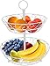 Sorbus® 2-Tier Countertop Fruit Basket Holder & Decorative Bowl Stand—Perfect for Fruit, Vegetables, Snacks, Household Items, and Much More (White)