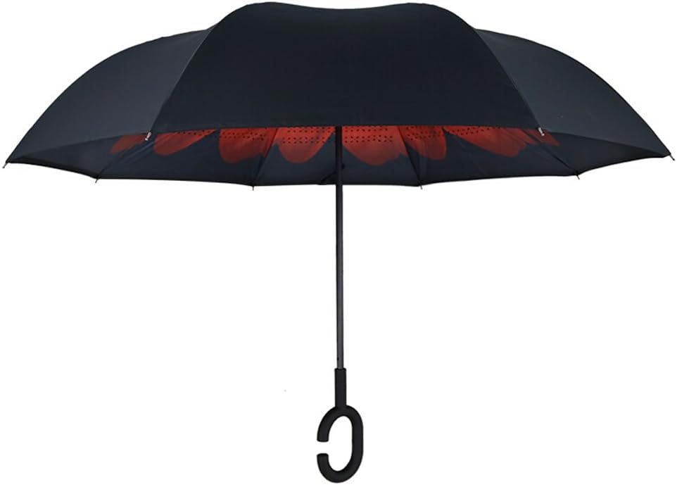 Rack LUYIASI Double Inverted Umbrella Hands-free Large Men's Long Handle Straight Car Reverse Umbrella Blue White Clouds (Color : A)