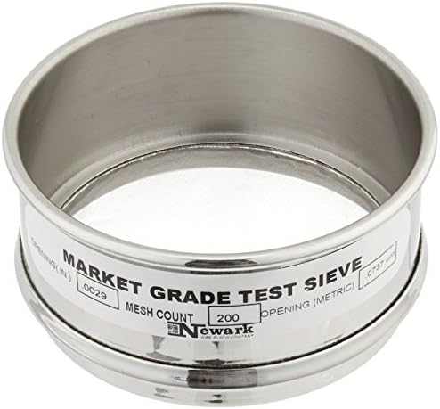 Newark Wire 0300257 MG Stainless Steel Soldered Sieve Const, 200 Mesh, 74 um, 3"