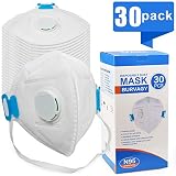 Disposable Dust Mask with Exhalation Valve (30 pack), Personal Protective Equipment - N95 Particulate Respirators for Construction, Home, DIY Projects