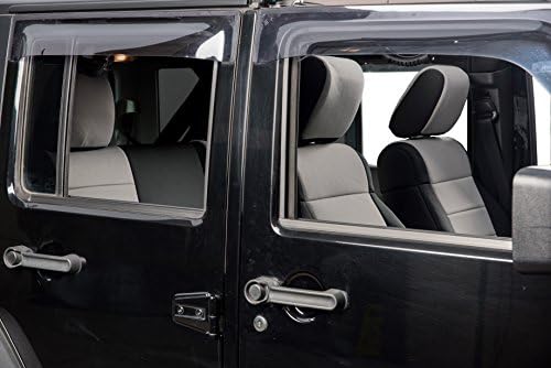 Jaybally 2007-2010 Jeep Wrangler Seat Covers Tailored for JK Unlimited Customized Neoprene Seat Protector Airbag Compatible and Waterproof (4 DOOR, Black/Medium Gray)