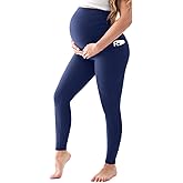 Walifrey Women's Maternity Leggings with Pockets Over The Belly,Pregnancy Yoga Pants Activewear Workout Leggings