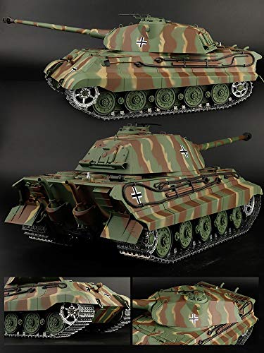 XSLY 65cm 16.01 Fernbedienung Panzer Deutschen Zweiten Weltkrieg Tiger King Modell Tanks Maxi-Kinder RC Spielzeug… – Bild 5