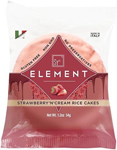 Element Rice Cakes, Strawberry'n'cream, 2 Count (Pack of 16)