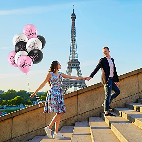 Sumind 36 Pieces Paris Balloons Day in Paris Balloons Eiffel Tower