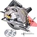 TECCPO Circular Saw with Laser, Corded Saw 1500W, 5500 RPM, 2 Blades(7-1/4"), Lightweight Aluminum Guard, Max Cutting Depth 2-1/2''(90&deg;), 1-4/5''(45&deg;), Scale Ruler - TACS01P primary