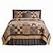 The BitLoom Co. Primitive Country, Star Patch Blue King 5 Piece Quilt Set