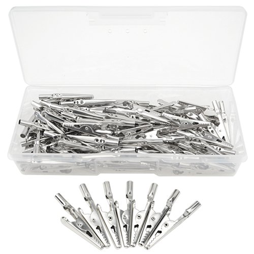 WMYCONGCONG 100 Pcs Metal Alligator Clips Electrical Test Clamps (100 Pcs no Cap)