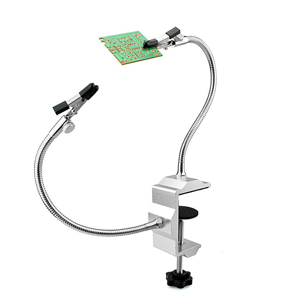 Helping Hands Toolour Third Hands Soldering, PCB Holder, 2 Flexible Universal Arms, Welding Station Clamp for DIY Hobby Arts, Model Crafting, Electronic Repair…