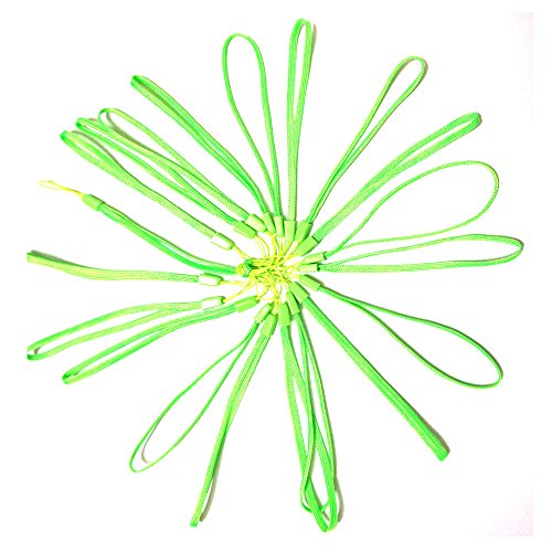 GTONEE 20PCS Bundle Colorful 7 Inch Durable Nylon Hand Wrist Strap Lanyard Straps / Strings Pack Rope for Hooking up Cellphone, Camera, iPod, Mp3, Mp4, USB Flash Drivesï¼ŒPSP Wii ï¼ŒPedometer, Keychains and Most Electronic Devices (Green)