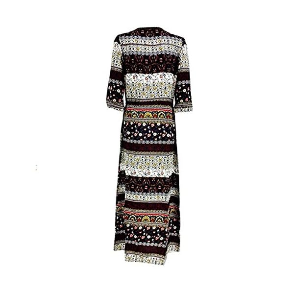 Vestido largo floral de mujer Butterme Vintage con cuello en v. Bohemia Boho Side. Vestido con cuello alto Manga larga… | DeHippies.com
