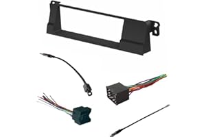 ASC AUDIO ASC Car Stereo Install Dash Kit, Wire Harness, and Antenna Adapter for Installing a Single Din Aftermarket Radio for 1999 2000 2001 2002 2003 2004 2005 BMW E46 318 323 325 328 330