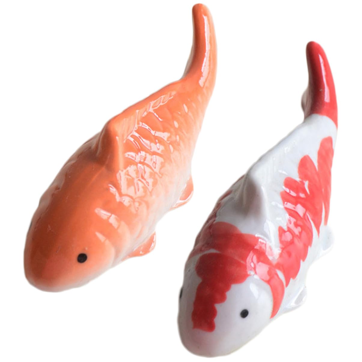 CAXUSD Floating Fish Tank Ornament 2Pcs Ceramic Lifelike Aquarium Decoration for Garden Pond and Bathtub Bright Colour Floating Fish Decor