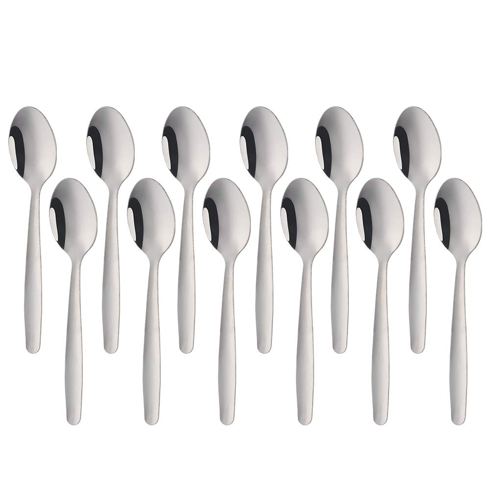 Meisha Mini Coffee Spoons, 12-Piece Stainless Steel Economy Collection Espresso Spoons Set, Small Spoons for Coffee, Dessert, Tea, Appetizer - Silver