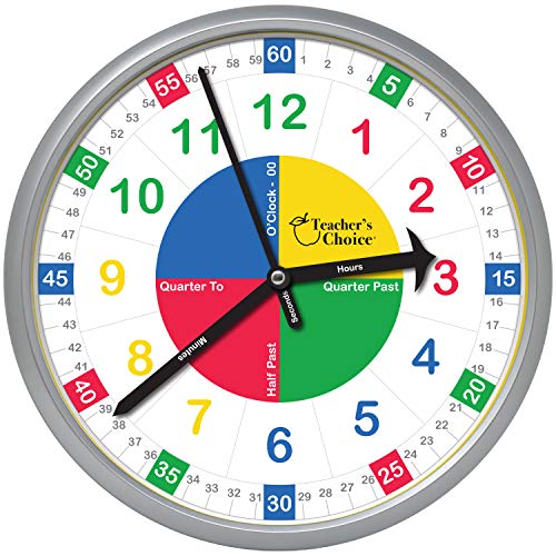 Educational Wall Clock - Time Teaching Clock for Teacher's Classrooms or Children's Bedrooms - Thumbnail 3