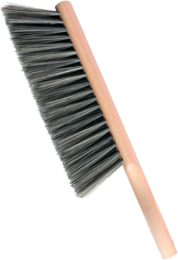 OAKART Hand Brush Soft Bristles Oiled Beech Wood Handle Small Natural Duster 14 Inch Long (Gray), Grey, 14*4 inch